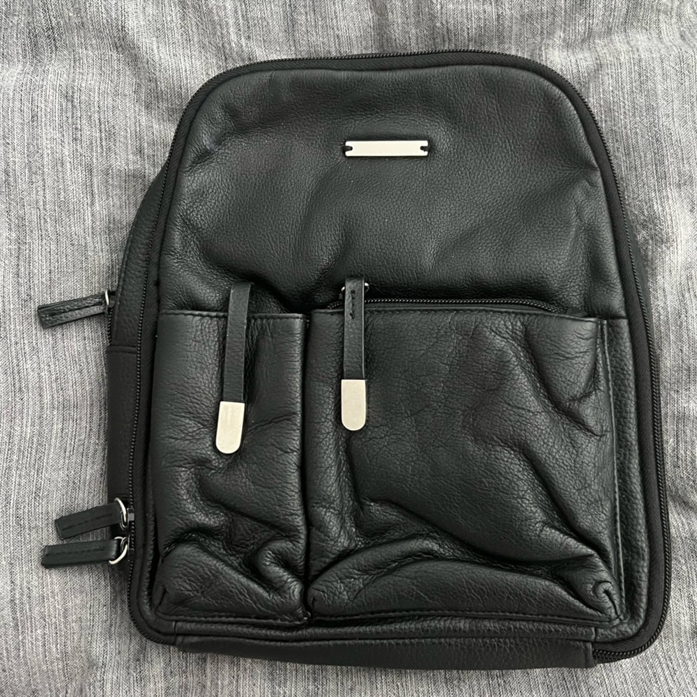Black leather Backpack
